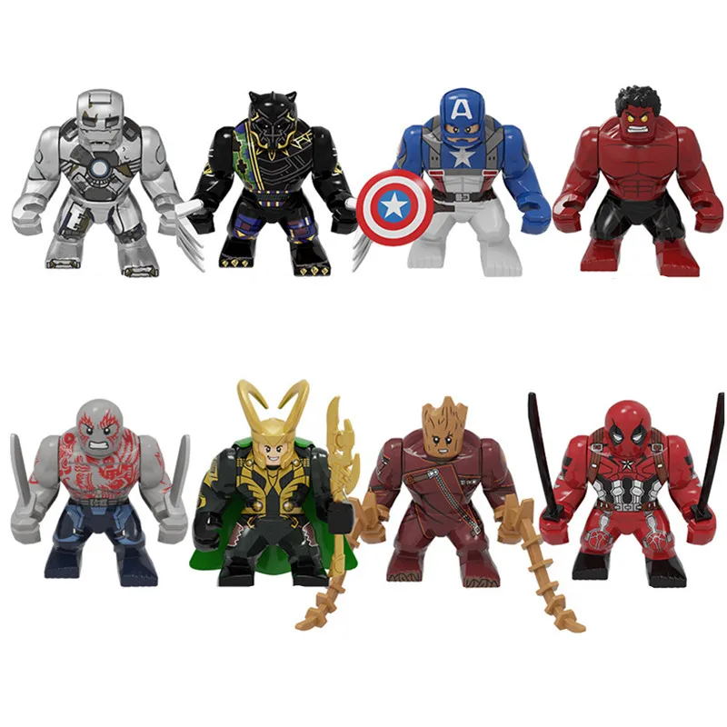 

2019 Marvel Avengers Endgame Super Heroes Iron Man Thanos Hulk Deadpool Black Panther Figures Building Blocks Bricks Kids Toys