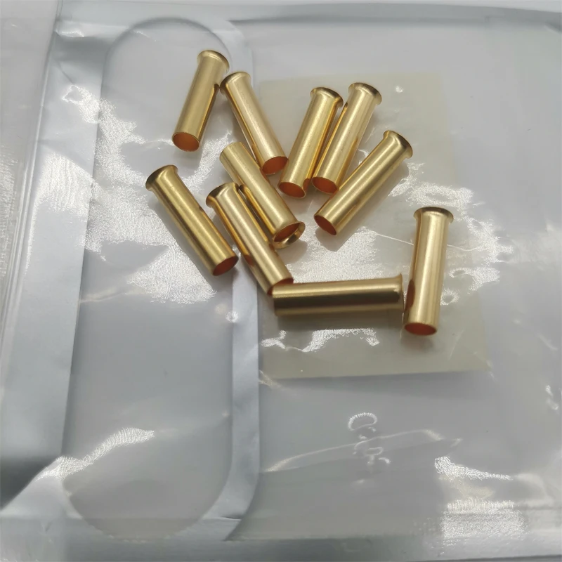 10pcs 4mm2 10 шт. позолоченный терминал холодного отжима проводки из прессованного провода Медный рукав иглы трубки 4мм² 6мм² - Цвет: 10pcs 4mm2