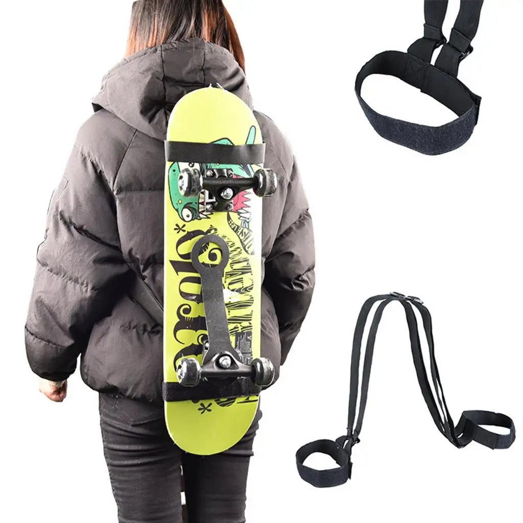 Practical Skateboard Shoulder Carrier Snowboard Backpack Strap Protable Durable Adjustable Longboard Decks Backpack Carrier Belt