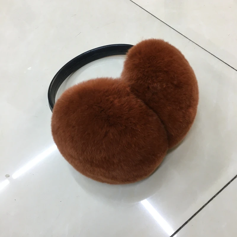 Women Russia Winter 100% Natural Rex Rabbit Fur Earmuff Men Warm Fashion Real Fur Earmuffs Kids Fur Ear Cover Girl's Earlap (3)