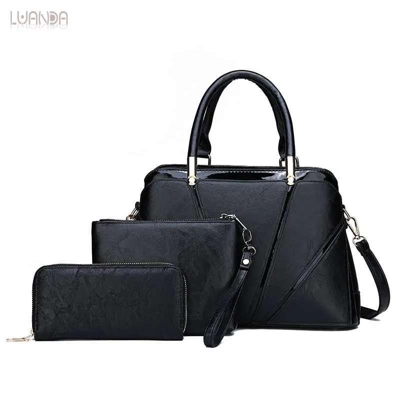 Leather Casual 3 Sets Totes Classic Simple Women's Bag Designer Handbag