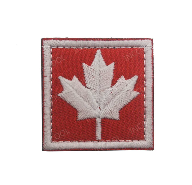 Canada Flag Embroidered Patches Maple Leaf Canadian Flags Military  Patches Tactical Emblem Appliques 3D Embroidery Badges 