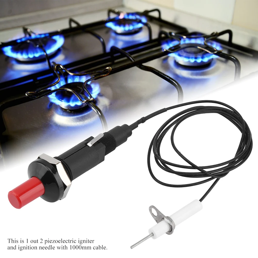 

Piezo Spark Ignition Set Cable 1000mm Long Push Button Kitchen Lighters PP Plastic Piezoelectric Igniter For Gas Stoves Or Ovens