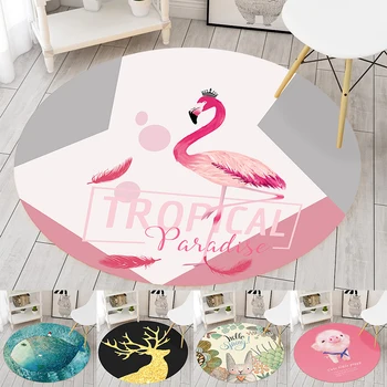 

cartoon pattern fluffy mats washable floor rug for kids bedroom/bathroom living room 60*60cm kitchen round carpet decor DW242