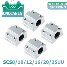4 sztuk liniowe łożysko kulkowe blokujący przesuwanie się tuleja SC8UU SCS8UU SC10UU SCS12UU 16UU 20UU 25UU wał liniowy CNC 3D części drukarki