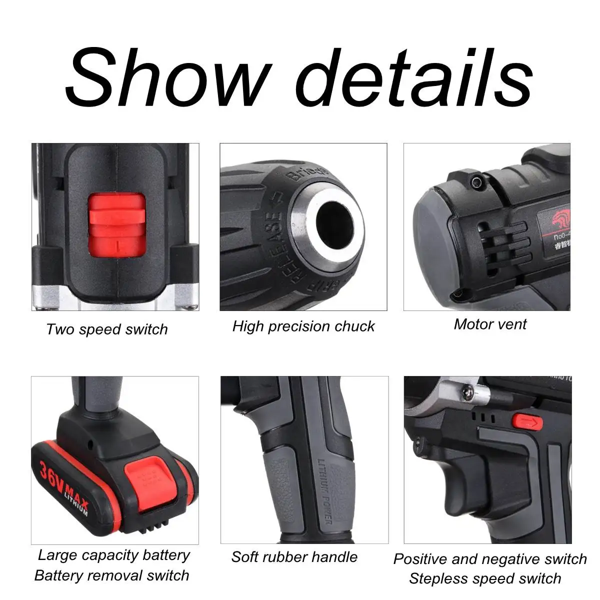 36V Electric Screwdriver  Cordless Electric Drill