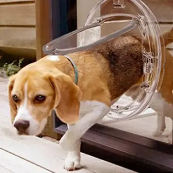 

Hotsale Transparent Pet Dog Cat Flap Door Round Pet Door for Cats & Small Dogs Cat Door Flap Door for Screen/ Glass Window New