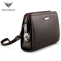 WILLIAMPOLO lock Wallet Genuine Leather Mens Clutch Wallet With Coded Lock Men Wallet Business Man Clutch Purse Mens  PL286 1
