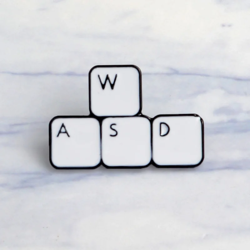 Игровая эмалированная клавиатура WASD булавки для планшетов броши в подарок