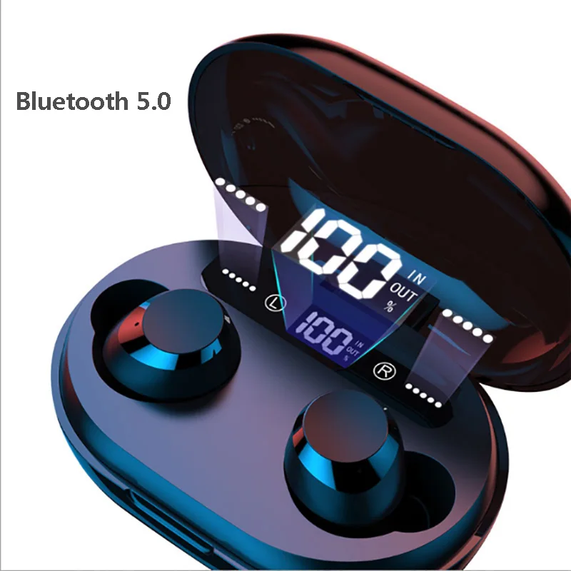 C8s TWS 5,0 беспроводные Bluetooth наушники 3000 мАч светодиодный дисплей беспроводной бас наушники HiFi стерео Игры наушники с микрофоном