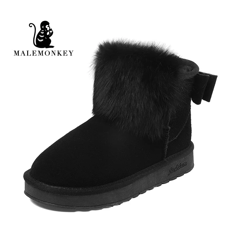 

2019 Fashion Woman Boots Winter New Snow Boots Ladies Cotton Comfortable Warm Women's Boot Butterfly-knot