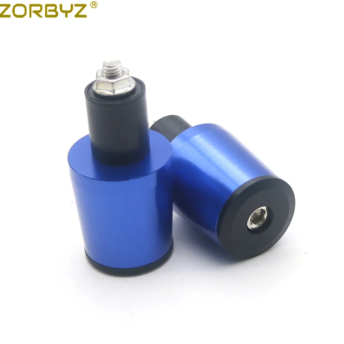 ZORBYZ пара 7/8 ''22 мм Мотоцикл с ЧПУ алюминиевый руль рукоятка торцевой ползунок колпачок штекер для Honda Suzuki Yamaha Kawasaki KTM - Цвет: Blue color