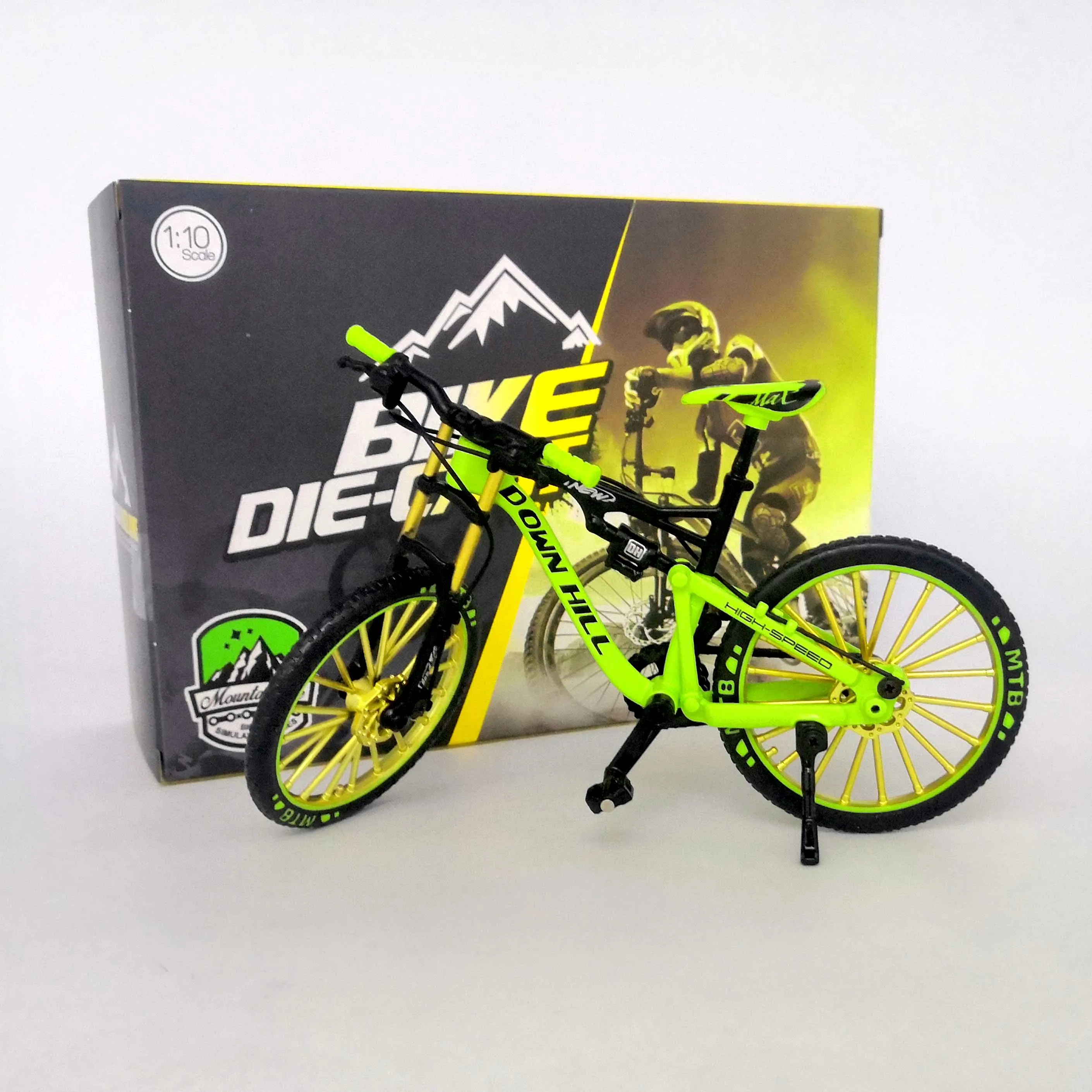 Scale 1:10 M & B Hobby Cycling Collection Diecast Green Mountain Bike Model 
