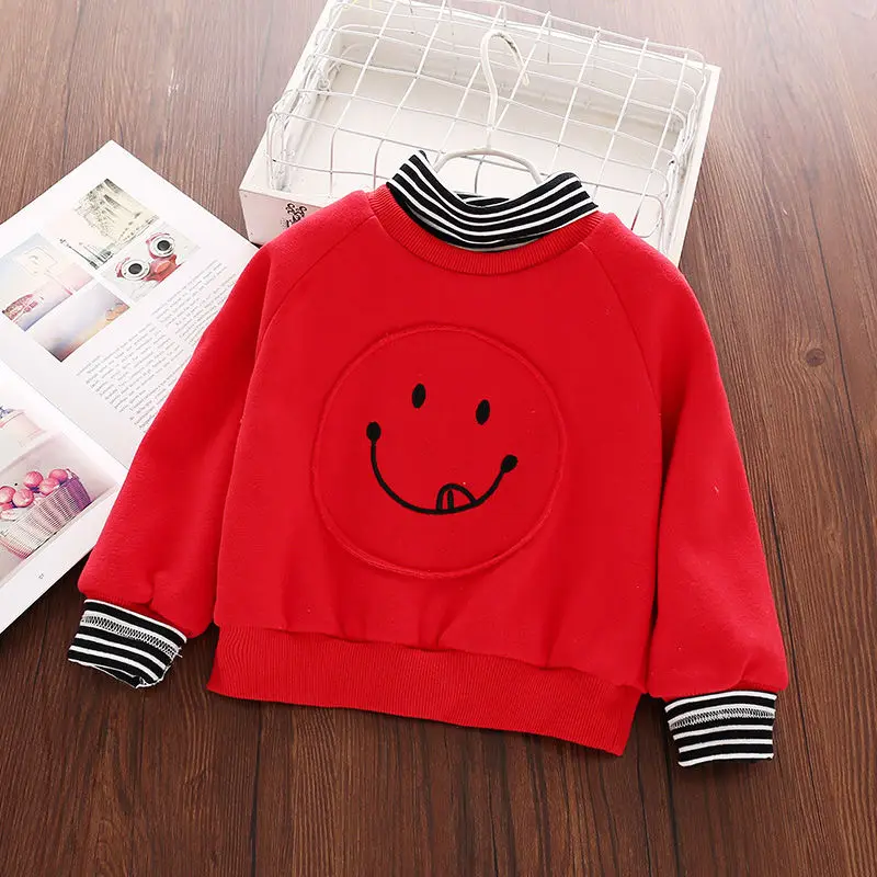 Детская коллекция года, осенне-зимняя теплая толстовка с капюшоном в Корейском стиле свитер с имитацией вельвета для мальчиков и девочек - Цвет: 8