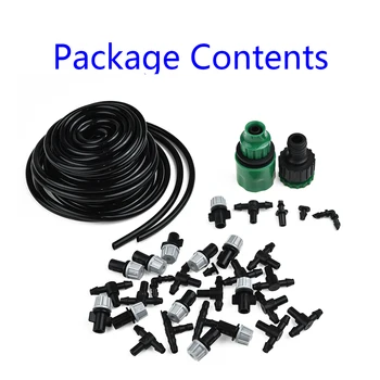 

19m Misting Cooling System Fan Cooler Patio Garden Water Mister Mist Nozzles Water/Fast Connector degree hose joint hose plug