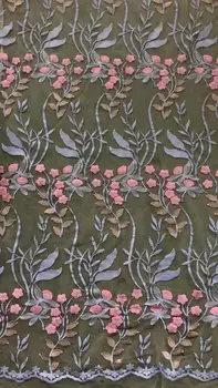 

newest style muti color embroidery net tulle mesh lace fabric JOY-31510 french style net lace for wedding dress