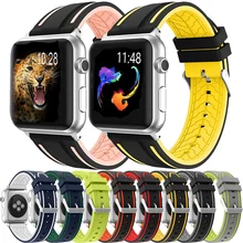 Спортивный мягкий силиконовый ремешок для Apple Watch Series4 3 2 1 42 мм 38 мм стильный ремешок замена ремешок браслет для iWatch