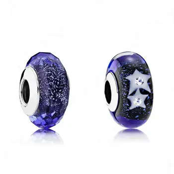 

YDX Murano Glass 925 Silver Deep Sea Bblue Charms Bead Fit European Bracelets Necklace For Women DIY Jewelry