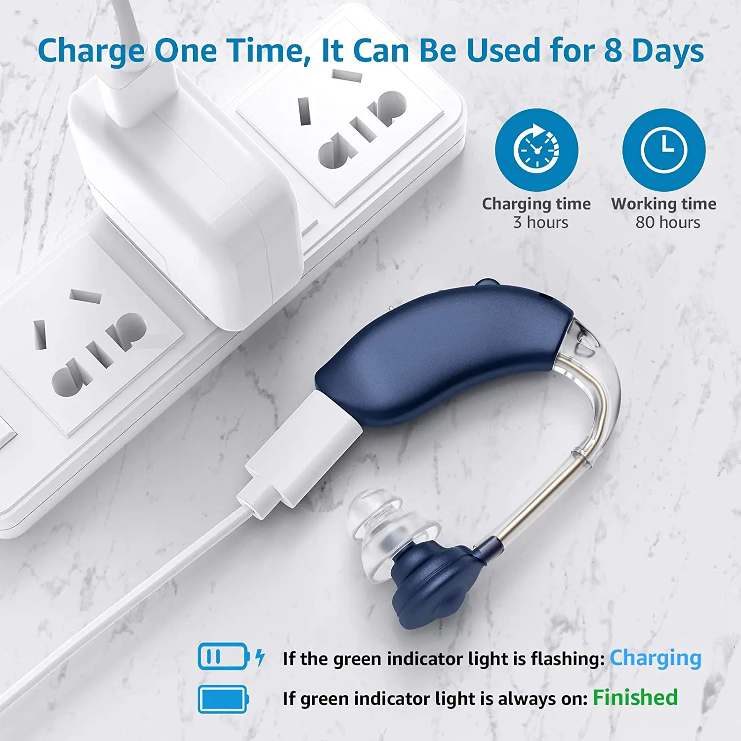 2025 Best Mini Rechargeable Bluetooth BTE Hearing Aids Adjustable Tone Sound Amplifier Portable Deaf Elderly digital Hearing Aid 5