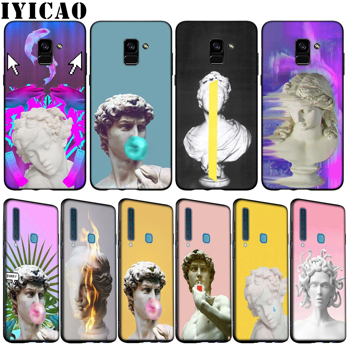 Plaster statue David Lisa Aesthetic Case for Samsung Galaxy A51 A71 A81 A91 A41 A21 A11 A01 A2 Core J8 J7 J4 J6 Plus Prime 2018 |