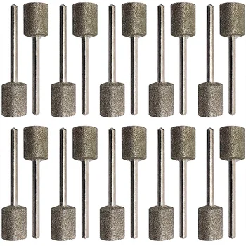 

GTBL 20Pcs Diamond Grinding Bits, 10mm Cylinder Head, 3mm Shank, 45mm Long Diamond Coated Burr Mounted Point