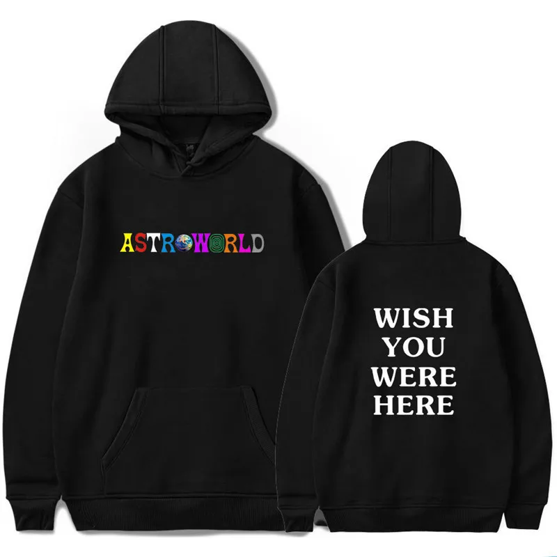 С изображением Трэвиса Скотта ASTROWORLD WISH YOU WAS HERE Hoodies модная толстовка с текстовым принтом в уличном стиле мужской пуловер Толстовка - Цвет: black 8906