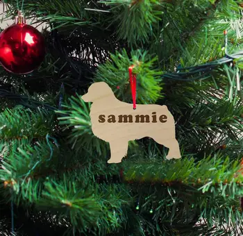 

Australian Shepherd Silhouette Wood Ornament, Christmas Gift, Holiday Gift, Custom Engraved, Dog Pet Ornament