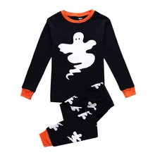 Новые детские пижамные комплекты пижамы для маленьких девочек детская одежда на Хэллоуин пижамы с длинными рукавами для мальчиков на осень и зиму