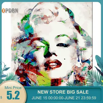 

OPDBN Tainted Frame DIY Painting By Numbers Character Picture By Numbers For Adults Modern Wall Art Decors Handpainted Diy Gift