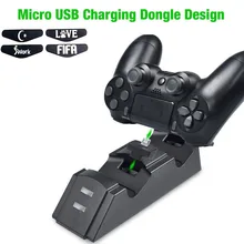 Двойной USB светодиодный индикатор док-станция для зарядки контроллера станция Подставка зарядное устройство с Micro USB Dongles для PS4 Slim Pro PS4 Playstation 4