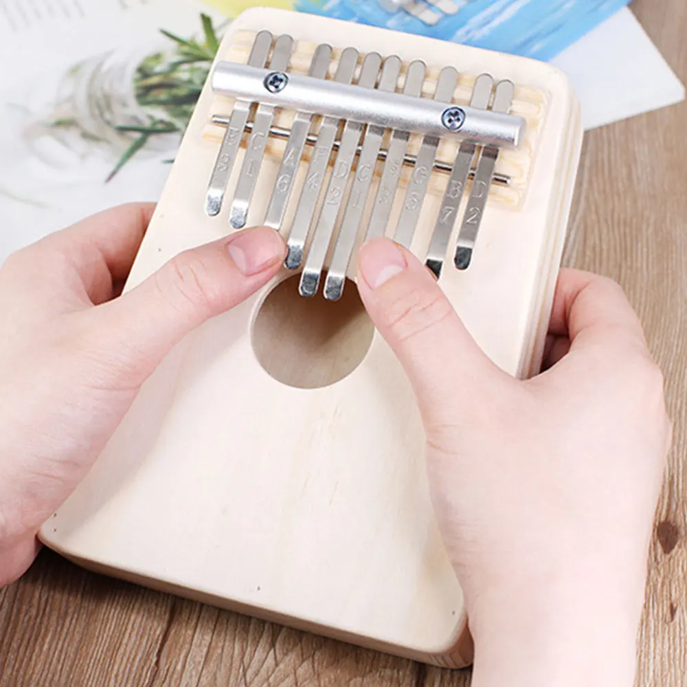 10 ключей Kalimba DIY Kit липа большого пальца пианино Mbira нетоксичный деревянный картина ручной работы родители-ребенок Акции игрушки