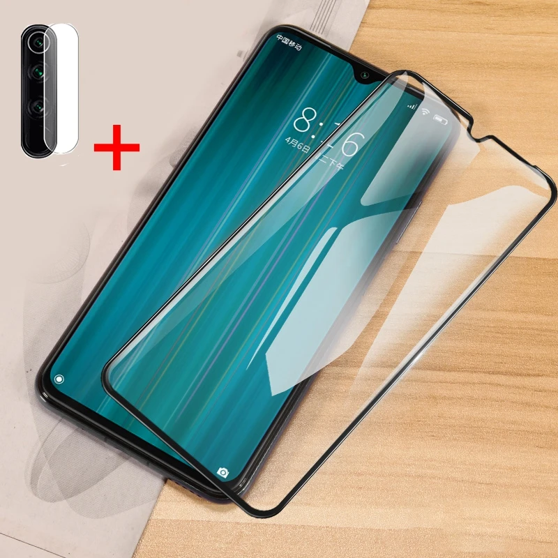 Защитное стекло на весь экран закаленное для Xiaomi Redmi Note 8 Pro Взрывозащищенная