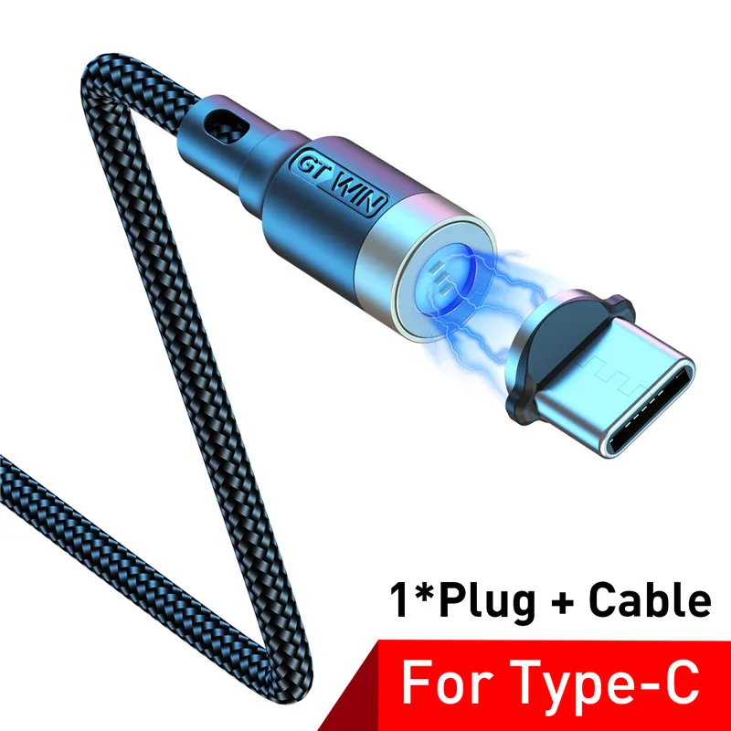 GTWIN 3M Магнитный кабель быстрой зарядки Micro Тип usb C для iPhone 11 samsung S9 магнит Зарядное устройство для передачи данных Зарядное устройство с функцией быстрой зарядки - Цвет: Gold Type-C Cable