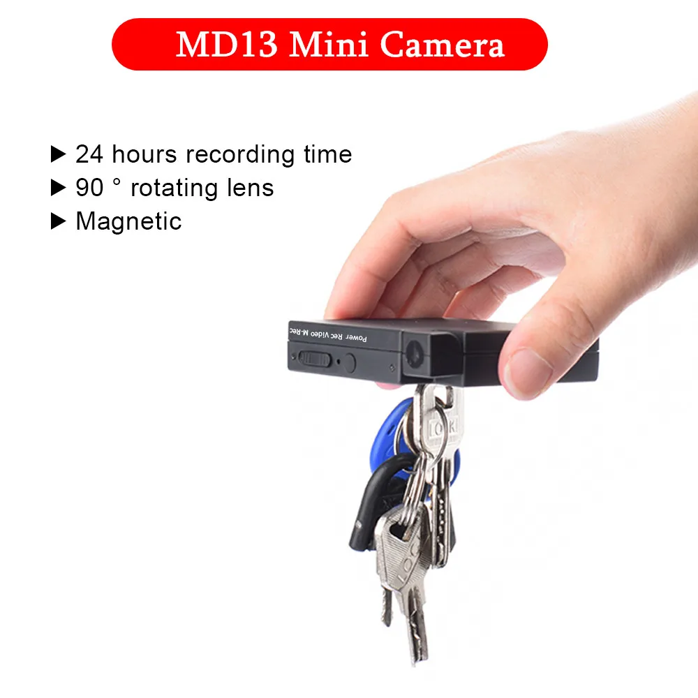 Миниатюрная цифровая видеокамера MD13 HD 1080P 24 часа записи с датчиком движения