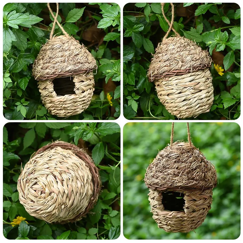 Dozzlor ручные птичьи гнезда натуральные экологически чистые соломенные клетки для усаживания маленьких животных домик подвесной Декор для дома