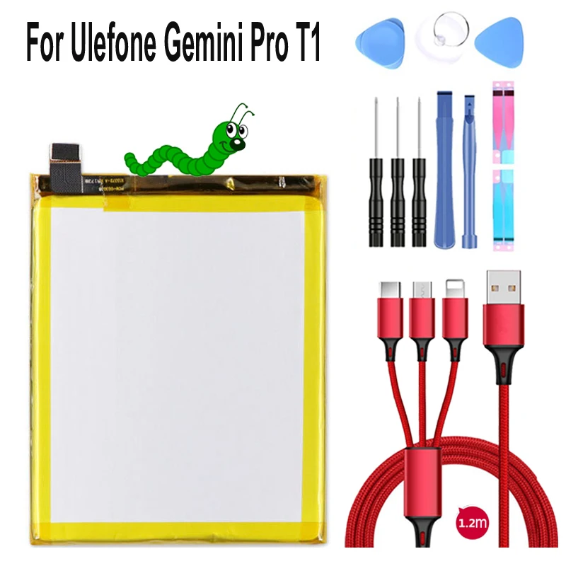 Новинка 3680 мАч Лидирующий бренд батареи для Ulefone Gemini Pro T1 батареи+ USB кабель+ набор инструментов