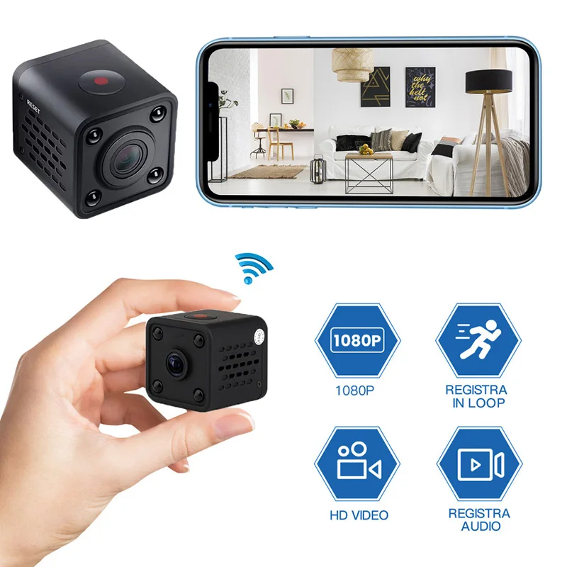 1080P HD Mini Camera WiFi IP AI Human Detection Night View Activity Alerts Cameras Support TF card For Home/Cats/pets | Электроника