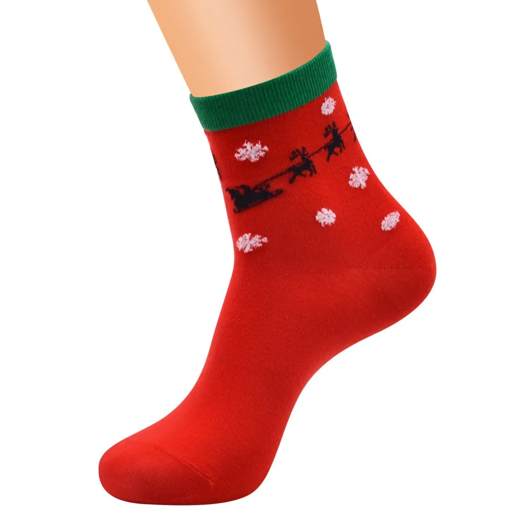Female winter printing plus velvet warm sleep home socks floor socks
