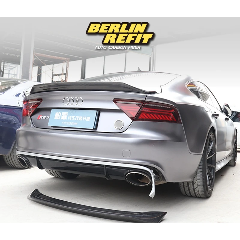 Углеродное волокно заднее крыло багажника спойлер для AUDI A7 S7 RS7 2013(karztec стиль
