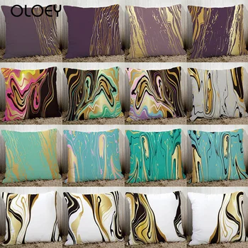 

Double-sided Printed Luxury Golden Marble Pattern Polyester Soft Pillowcase 45cm X 45cm Home Bedroom Hotel Decorative Pillowcase