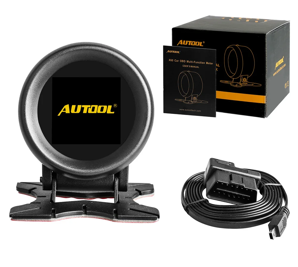 AUTOOL X60 Многофункциональный HUD Дисплей+ OBD2 считыватель кодов цифровой дисплей спидометра напряжения автоматический диагностический инструмент