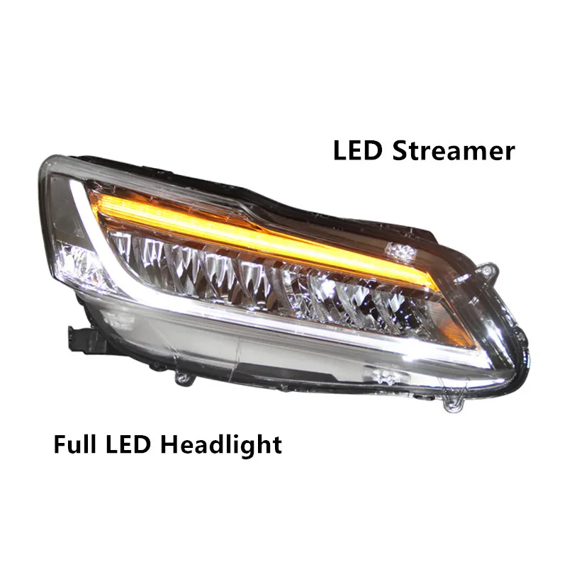 Светодиодная лента переднего света для Honda Accord фары полный светодиодный головной фонарь светодиодный прожектор DRL