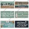 Putuo Decor Beach Signs Hanging Plaque Summer Wood Wall Plaque Wooden Signs for Beach House Decoration Bar Beach Tent Decor 6