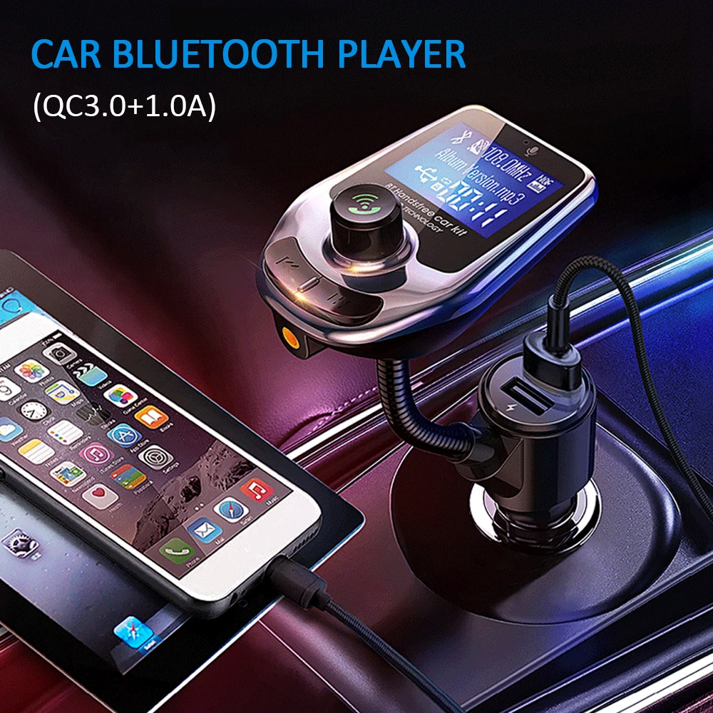 

Double USB QC3.0 Fast Charging Of Bluetooth 5.0MP3 Music Player Vehicle Car Music Player FM Transmitter Car accessories Interio