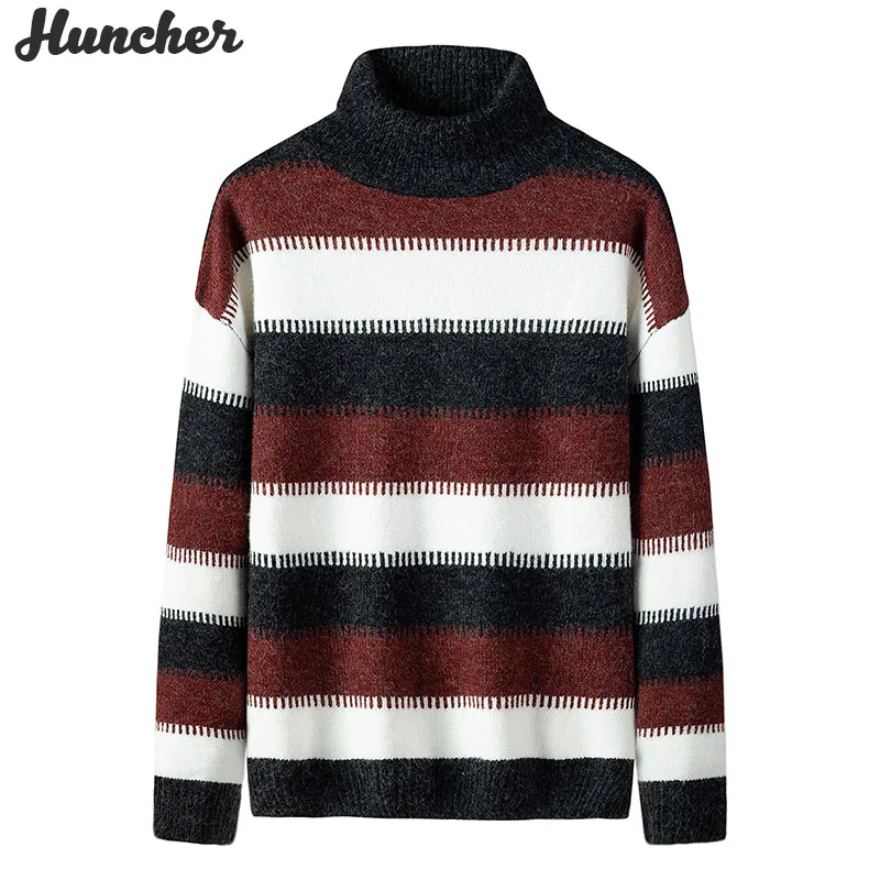 Мужской свитер Huncher Мужская водолазка осенне-зимний Повседневный джемпер с