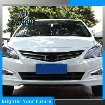 

2Pcs ABS Daytime Running Lights For Hyundai Verna Accent 2014 2015 White+Yellow Turn Signal Lamp DRL