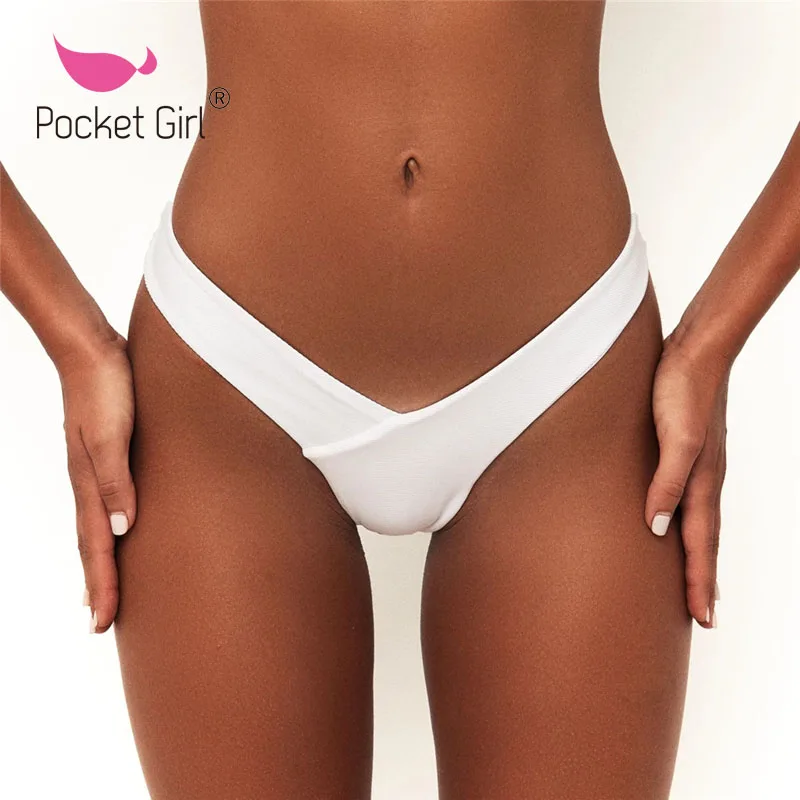 Купальник с карманами для девушек, женские трусы-бикини, бразильские стринги, купальник с классическим вырезом, бикини, короткий женский купальник