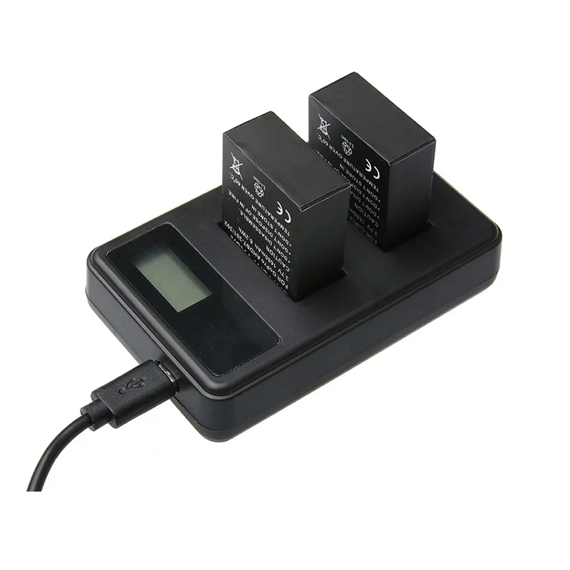 Batería Go Pro AHDBT-301 para Gopro Hero 3, 3 + batería + GoPro 3 + 3 USB de doble LED, cargador inteligente para accesorios de cámara GoPro, 2 uds.