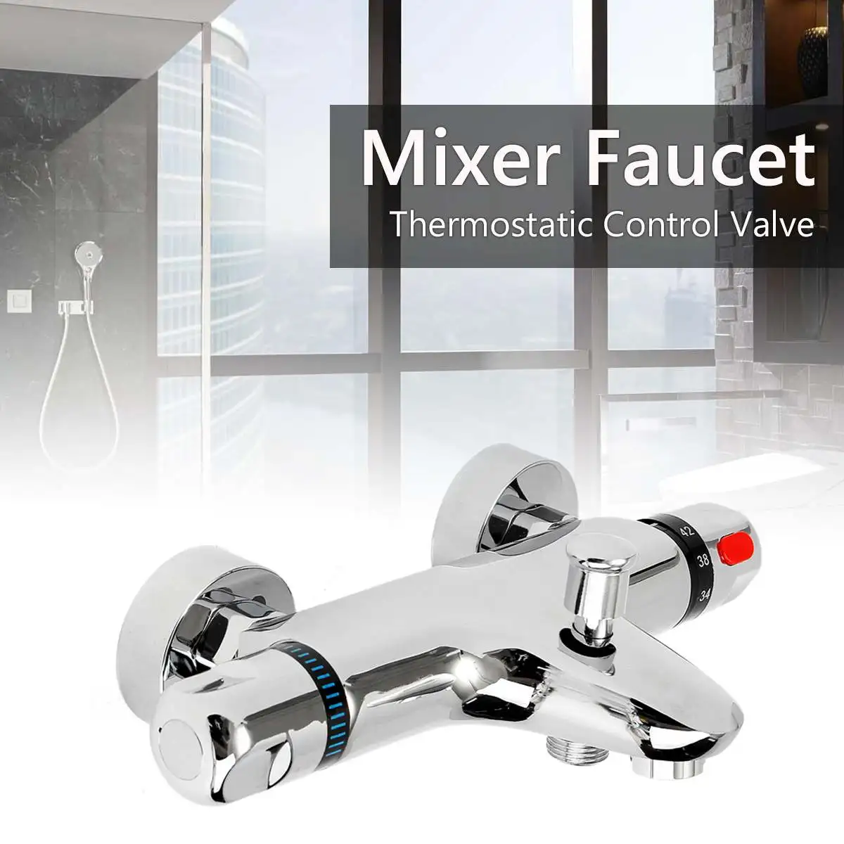 Bathroom Thermostatic Valve Mixer Faucet Tap Ceramic Thermostatic Mixer Bath Shower Faucets Water Control Valve Wall Mounted NEW ► Photo 3/6