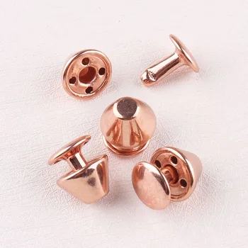 

100sets 9*12mm Round Double Cap Rivets Gold rose Stud Rapid Rivets Bag Shoes Garment Leather Craft Decorations DIY Sew Supplies DIY
